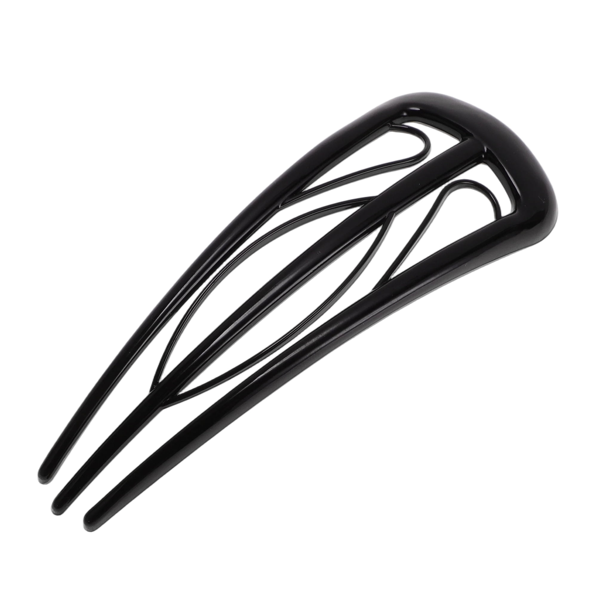 Unique Bargains U-shaped Hair Pin 4.33"x1.57" 1 Pcs Glossy Black
