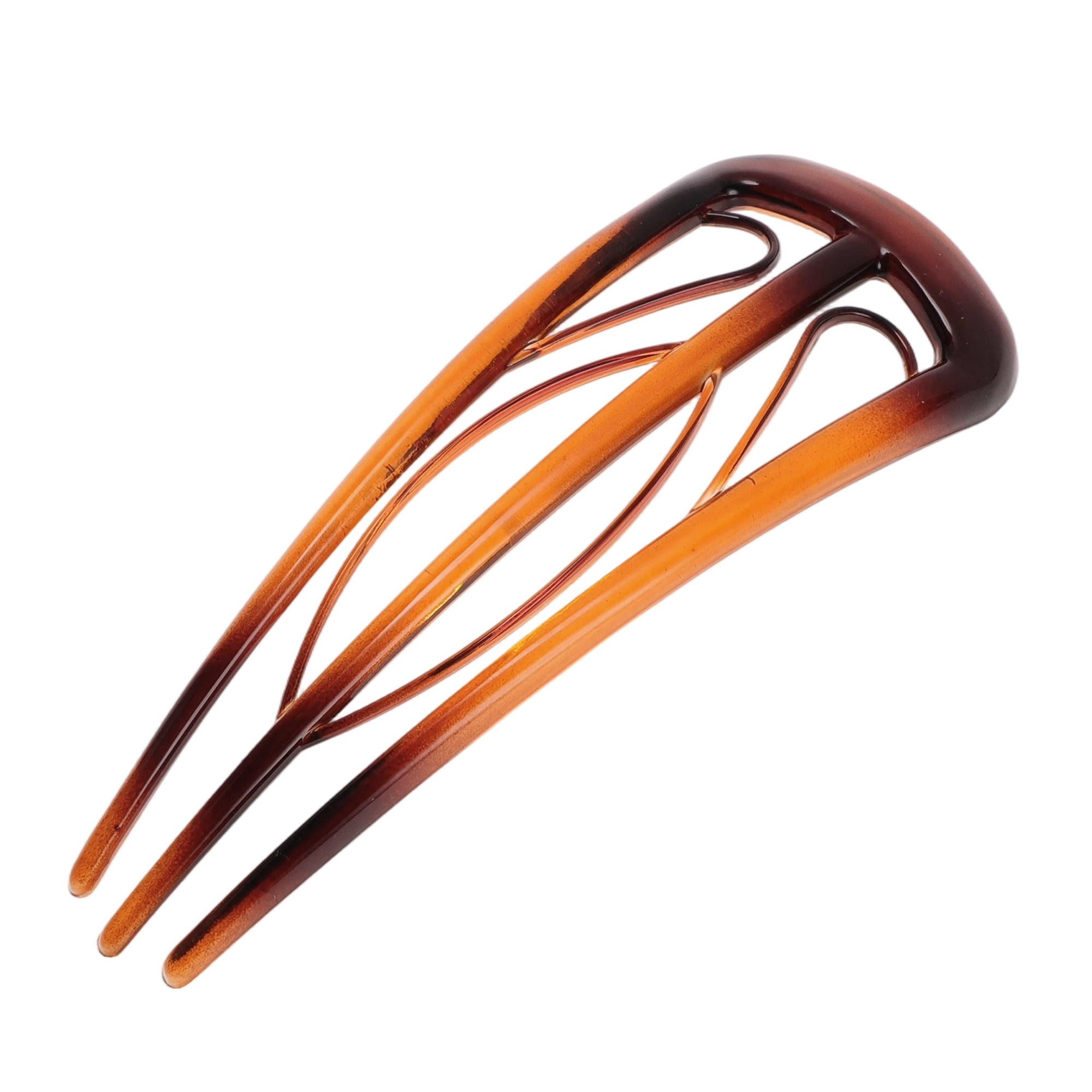 Unique Bargains U-shaped Hair Pin 4.33"x1.57" 1 Pcs Glossy Brown