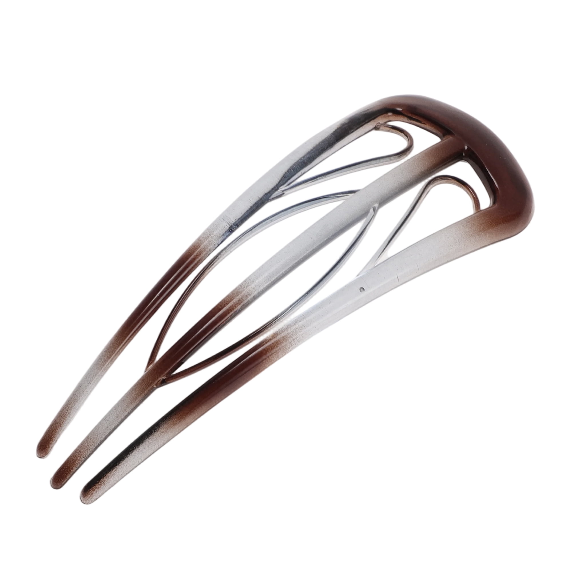 Unique Bargains U-shaped Hair Pin 4.33"x1.57" 1 Pcs Transparent Gray