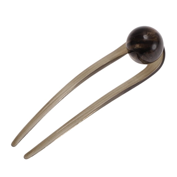 Unique Bargains U-shaped Hair Pin 4.53"x1.18" 1 Pc Transparent Dark Gray