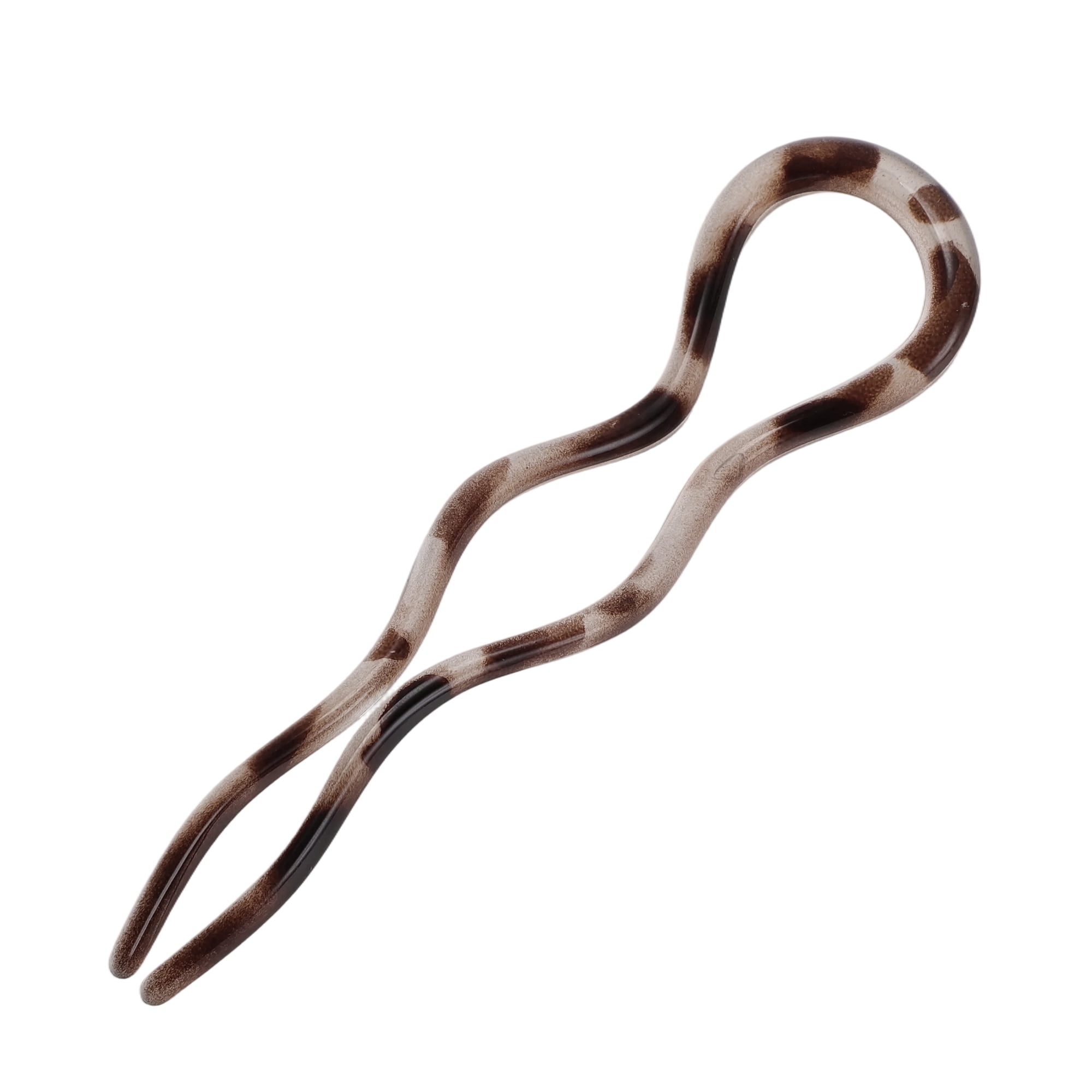 Unique Bargains U-shaped Hair Pin 4.92"x1.38" 1 Pc Transparent Gray, Dark Brown