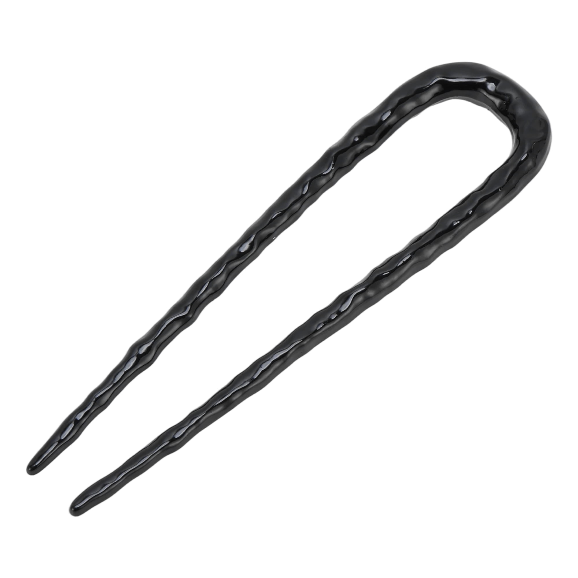 Unique Bargains U-shaped Texture Hair Pin for Women 1 Pc Black