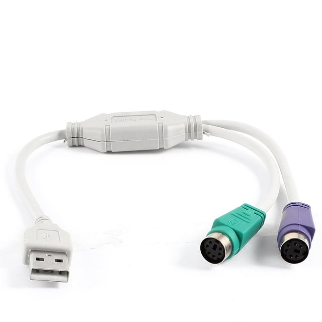 Unique Bargains USB to Double PS/2 Mouse Mice Keyboard Splitter Cable