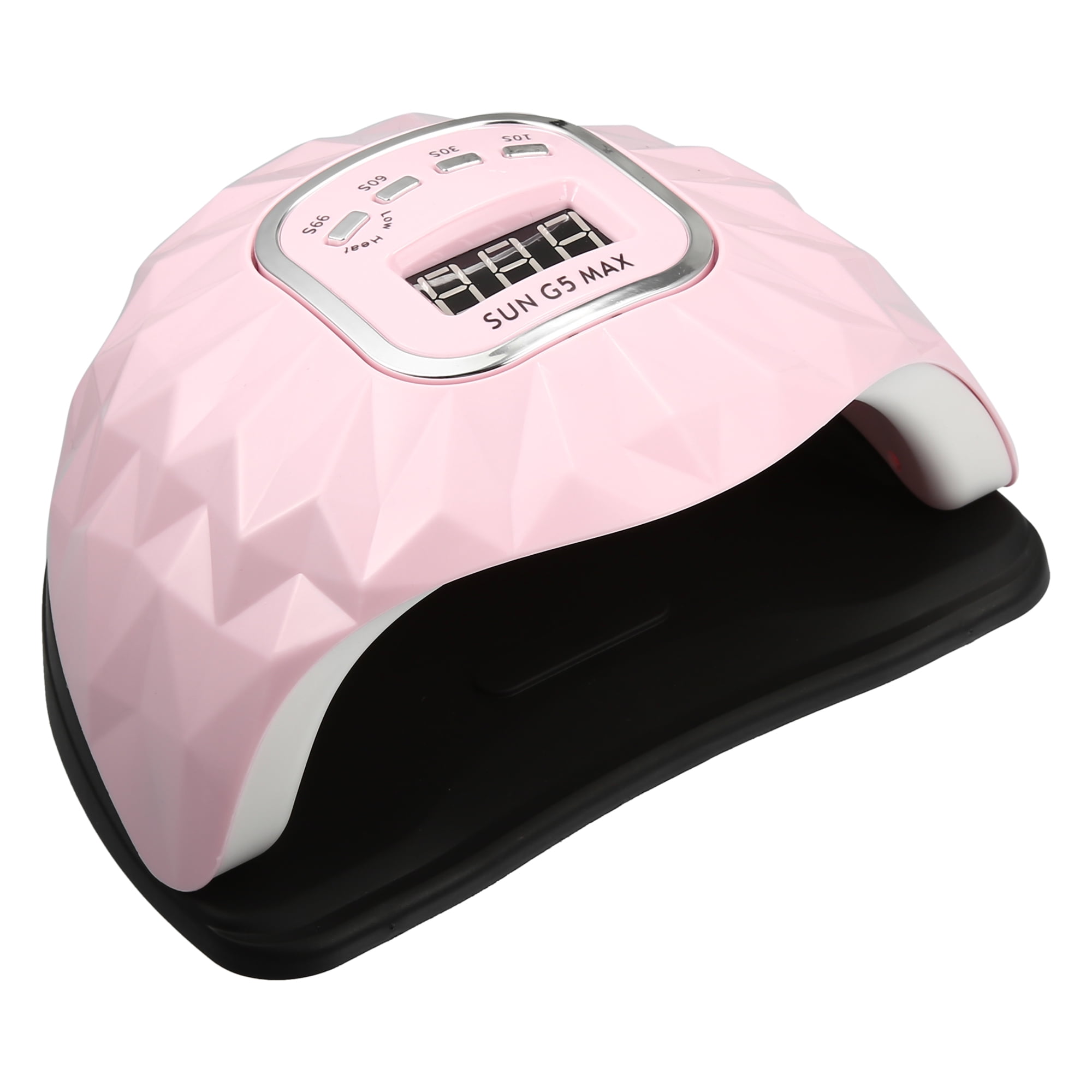 Unique Bargains UV-LED Nail Lamp Portable Gel Nail Polish Dryer with Sensor 4 Timers 200W 45pcs Nail Light Pink