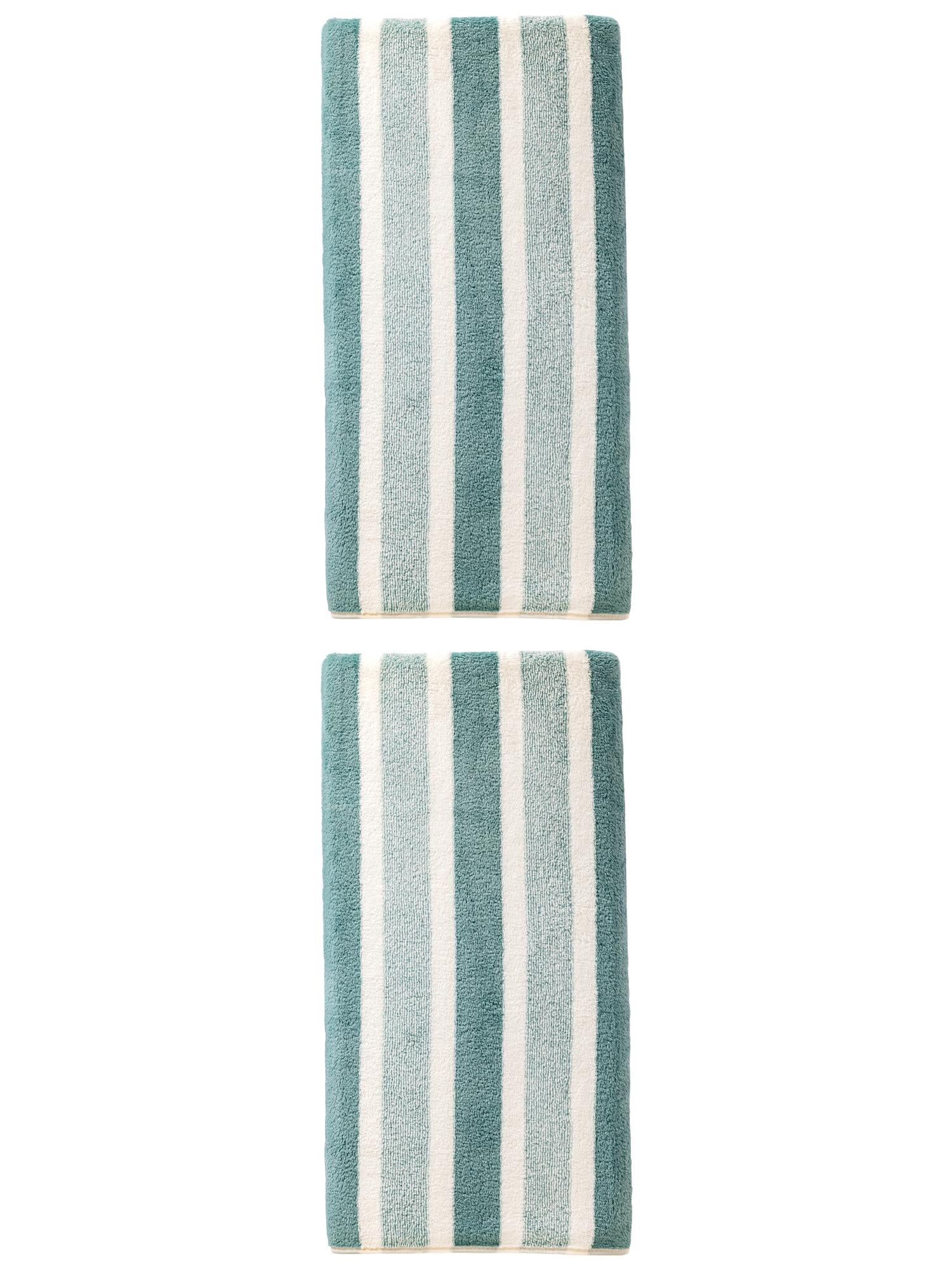 Unique Bargains Ultra Soft Absorbent Coral Fleece Bath Towel 2 Pack Green 71"x35"