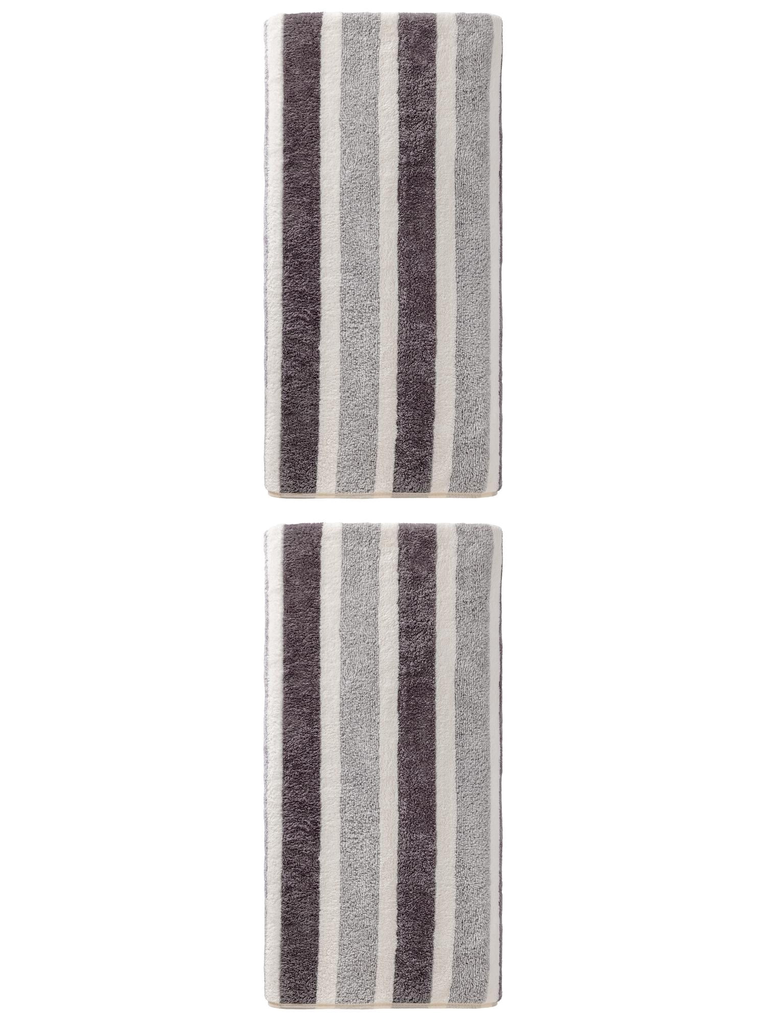 Unique Bargains Ultra Soft Absorbent Coral Fleece Bath Towel 2 Pack Grey 71"x35"