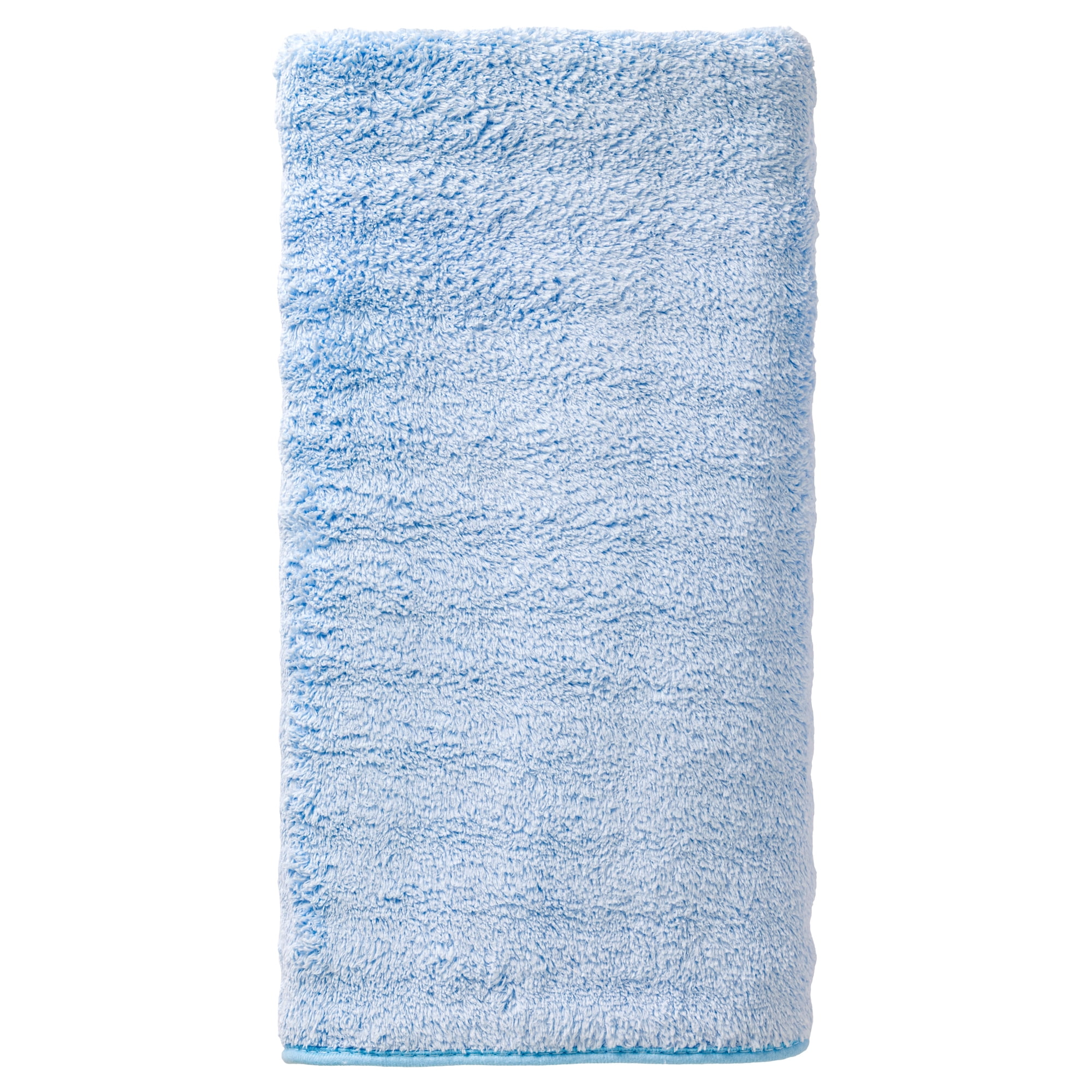 Unique Bargains Ultra Soft Coral Fleece Fade Resistant Plush Bath Towel Blue 55" x 28"