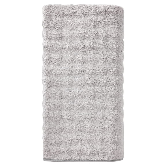 Unique Bargains Ultra Soft Coral Fleece Fade Resistant Plush Bath Towel Grey 55" x 28"