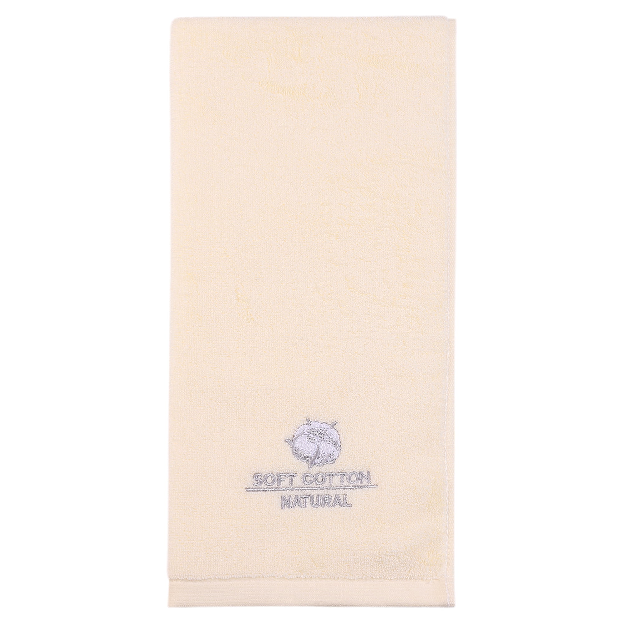 Unique Bargains Ultra Soft Cotton Hand Towel with Cute Embroidery Beige 1pc