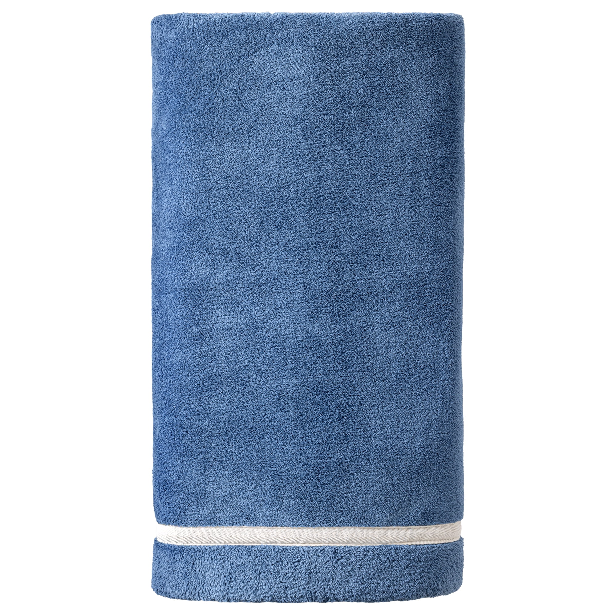 Unique Bargains Ultra Soft Highly Absorbent Coral Fleece Bath Towel Dark Blue 63" x 31"