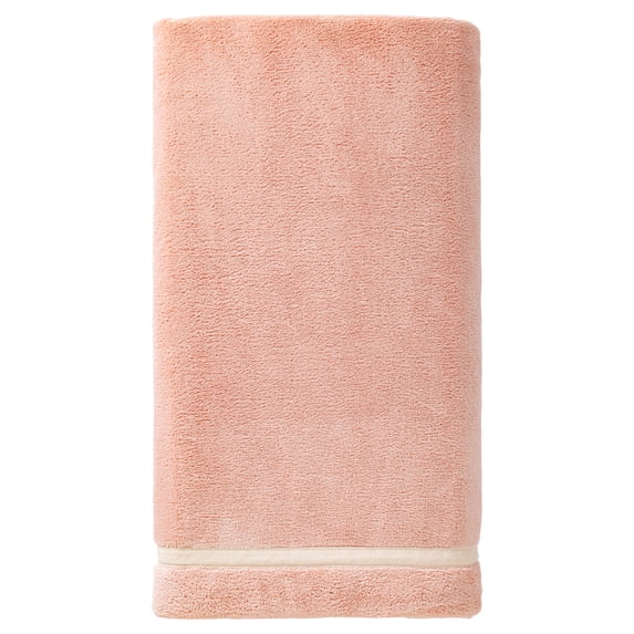 Unique Bargains Ultra Soft Highly Absorbent Coral Fleece Bath Towel Pink 63" x 31"