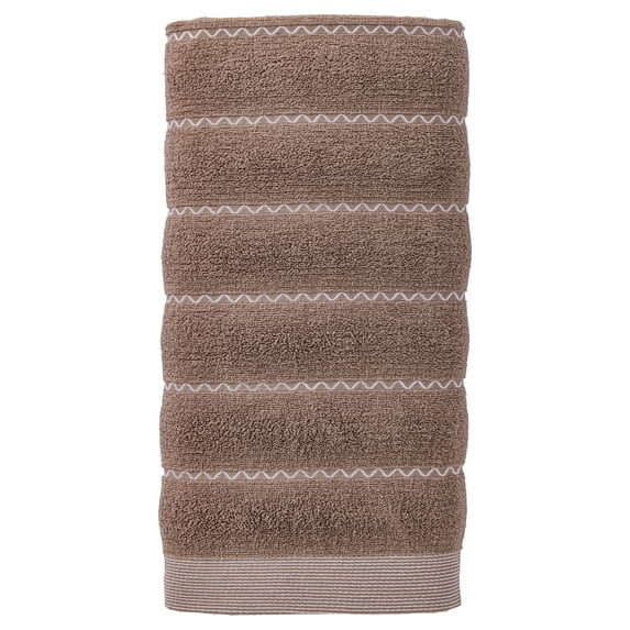 Unique Bargains Ultra Soft Highly Absorbent Cotton Stripe Bath Towel Grey 55" x 28"