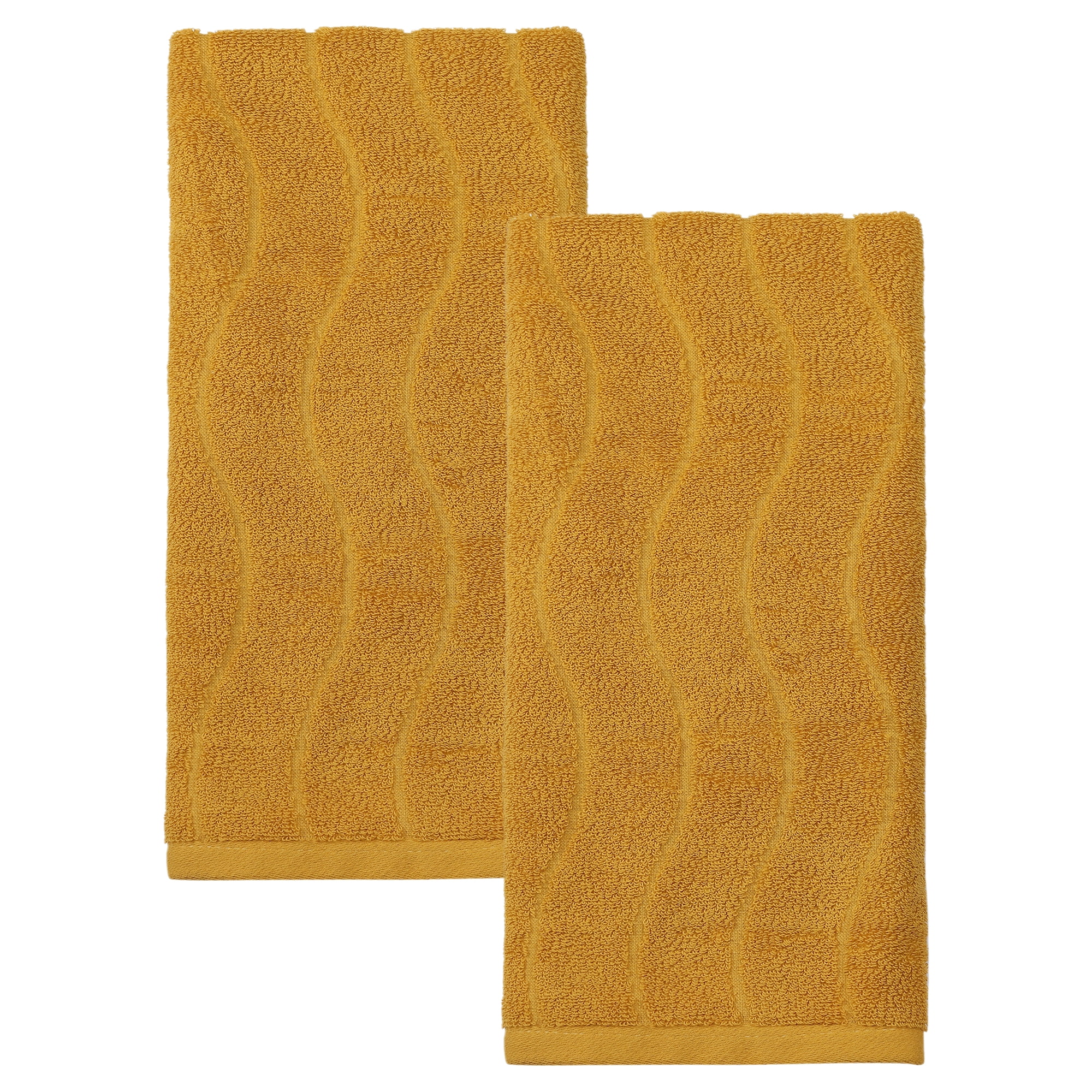 Unique Bargains Ultra Soft Highly Absorbent Quick Dry Hand Towels Yellow 29" x 13"