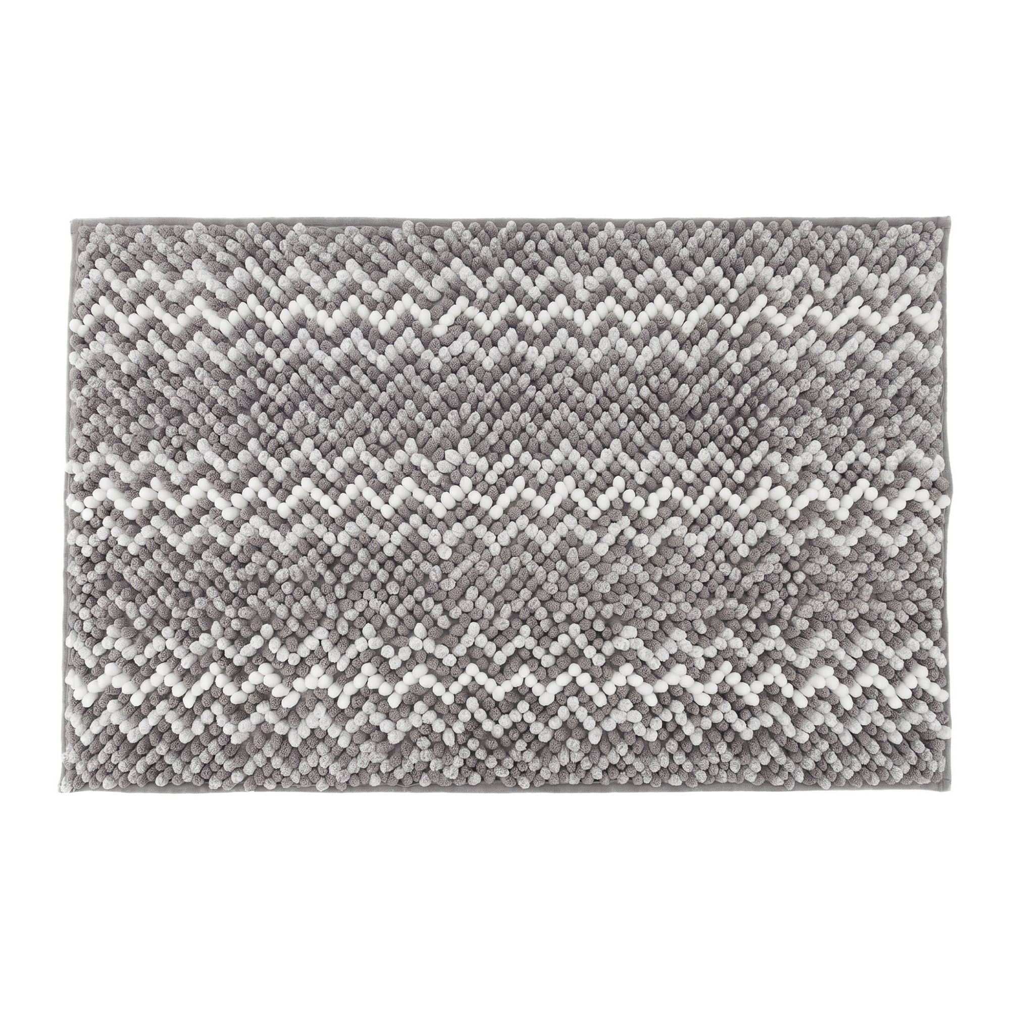 Unique Bargains Ultra Soft Non Slip Machine Washable Chenille Bath Mat Grey 32" x 20"