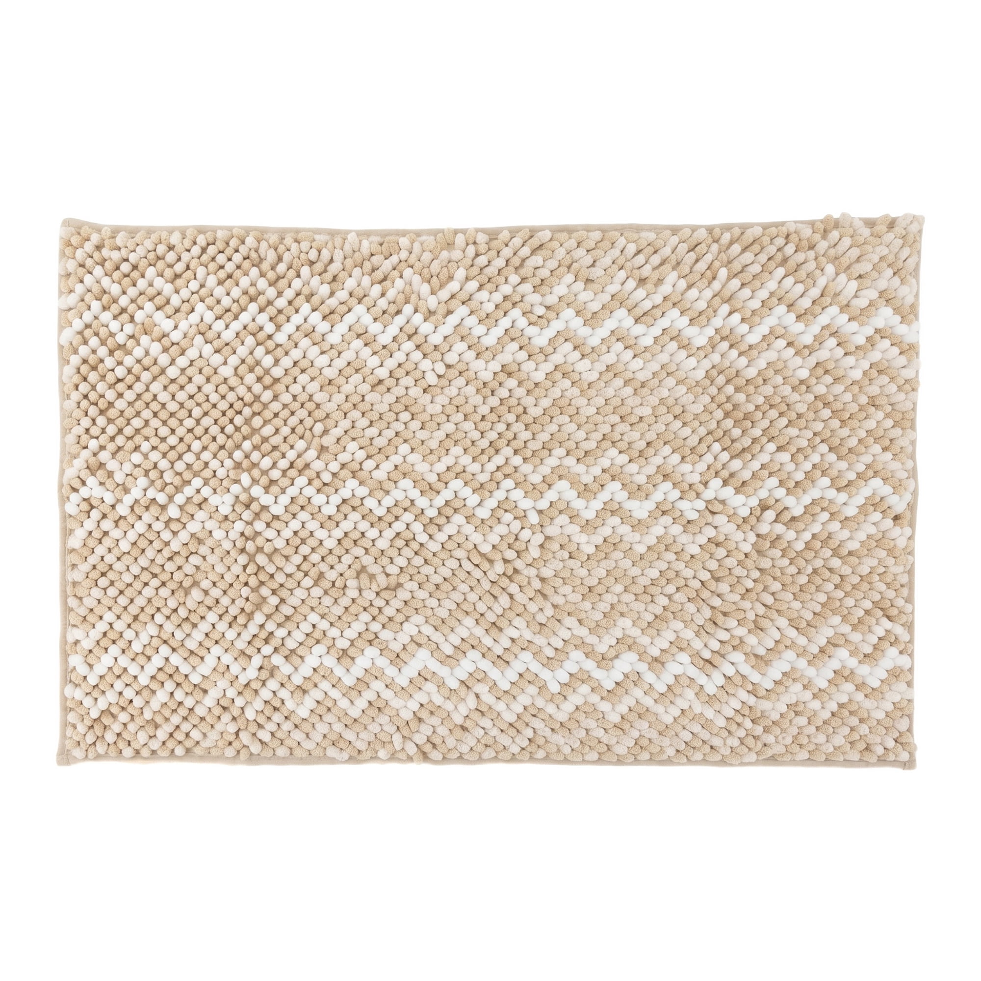 Unique Bargains Ultra Soft Non Slip Machine Washable Chenille Bath Mat Khaki 32" x 20"