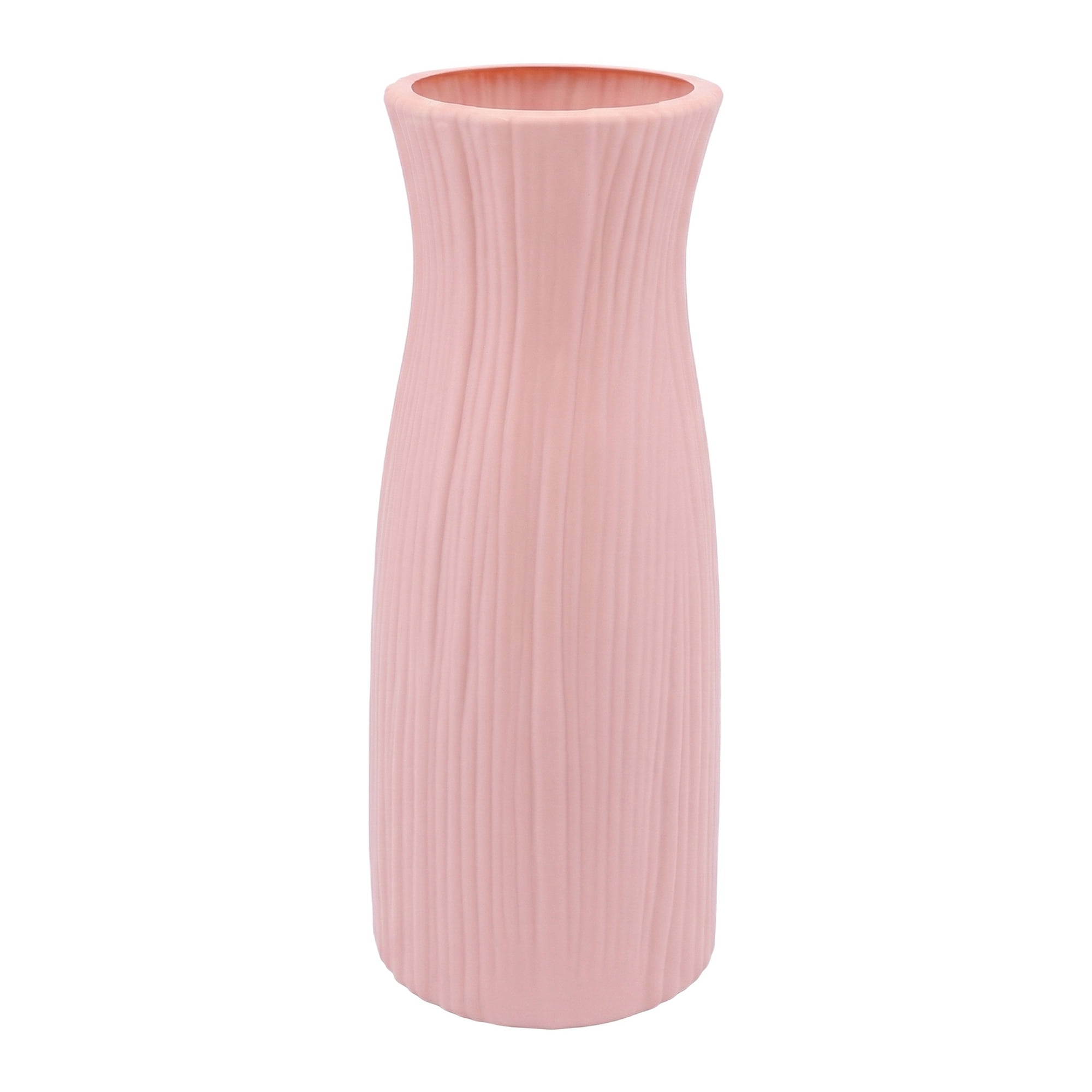 Unique Bargains Unbreakable Plastic Minimalist Geometric Vase Pink 3.5" x 3.5" x 9.4"