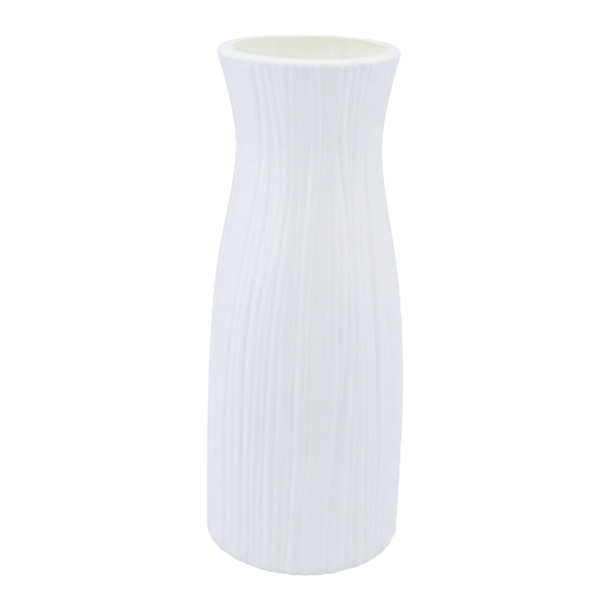 Unique Bargains Unbreakable Plastic Minimalist Geometric Vase White 3.5" x 3.5" x 9.4"