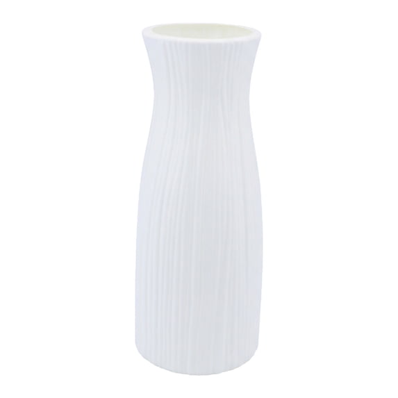 Unique Bargains Unbreakable Plastic Minimalist Geometric Vase White 3.5" x 3.5" x 9.4"