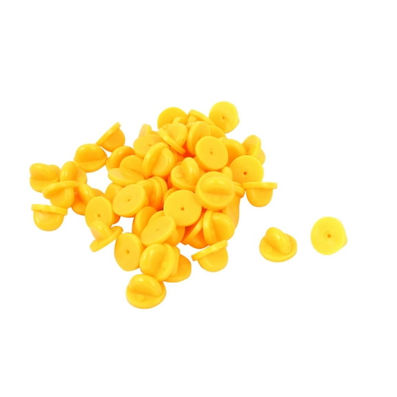 Unique Bargains Uniform Plastic Lapel Pin Backs Badge Fasteners Butterfly Clutch Yellow 59 Pcs