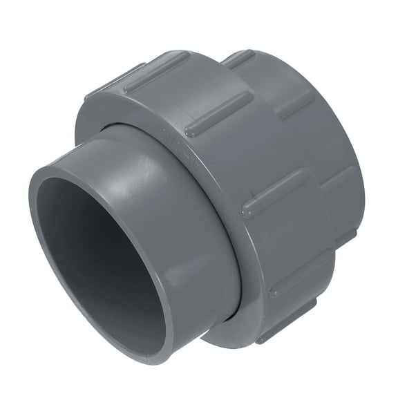 Unique Bargains Union Coupling Pipe Fitting Socket x Socket Adapter 40 Gray 3"