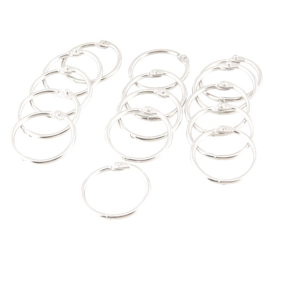 Unique Bargains Unique Bargains 15pcs Silver Tone 1.2" Looseleaf Binder Rings Keyrings for Scrapbooking Book