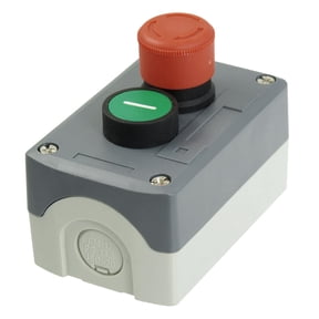 Unique Bargains Unique Bargains 240V 3A Red Stop Momentary Green Flat Pushbutton Switch Station Box