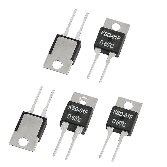 Unique Bargains Unique Bargains 5 x 60C NC Temperature Switch Thermostat KSD-01F 250VAC/ 24VDC 1.5A
