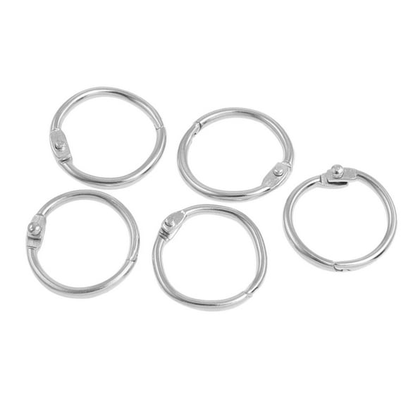 Unique Bargains Unique Bargains 5 x Staple Book Binder Loose Leaf Snap Rings Keychain 24mmx20mmx2mm