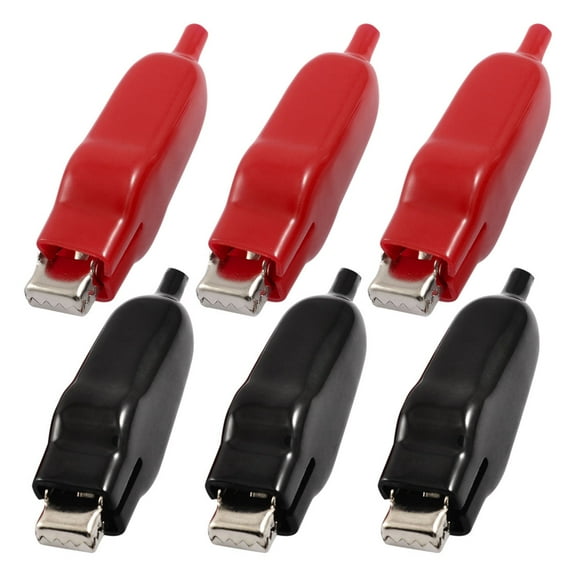 Unique Bargains Unique Bargains 80mm Red Black Plastic Cover Metal Alligator Clips Clamps x 16