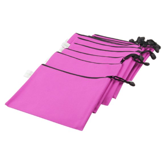 Unique Bargains Unique Bargains A5 Fuchsia Nylon Zipper Pen File Organizers Bags Folders 12pcs