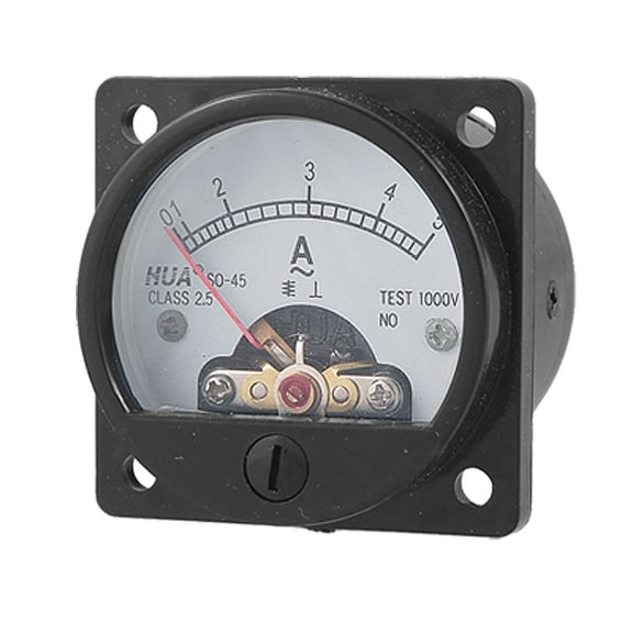 Unique Bargains Unique Bargains Current Measuring 0-5A Round Analog Panel Ammeter Gauge