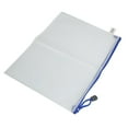 thumbnail image 1 of Unique Bargains Unique Bargains Gridding Zippered A4 Paper File Document Holder White Blue Soft Plastic Bag, 1 of 2