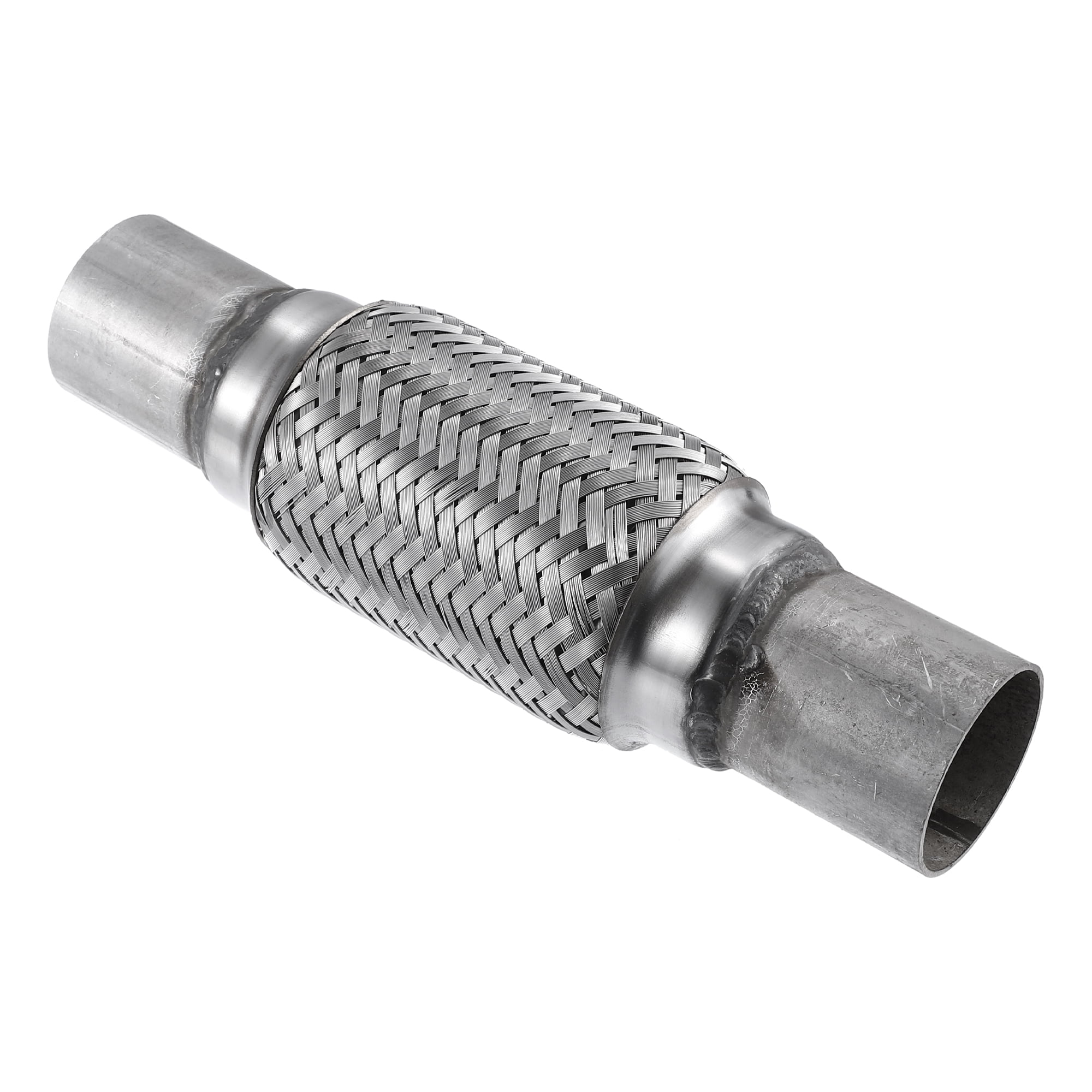 Unique Bargains Universal 1.85" x 2.01" W/ Ends 9.96'' Long Exhaust Flex Pipe Stainless Steel Double Braid Exhaust Tube