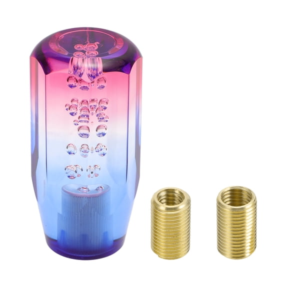 Unique Bargains Universal 10cm Gear Shift Knob Acrylic for Automatic and Manual Vehicle with 2 Adapter Red White 1 Set