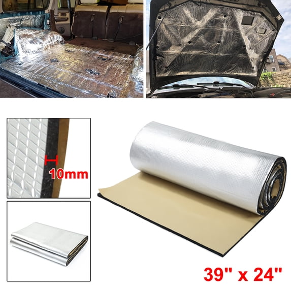 Unique Bargains Universal 10mm Aluminum Foil Car Sound Deadener Heat Insulation 39"x24"