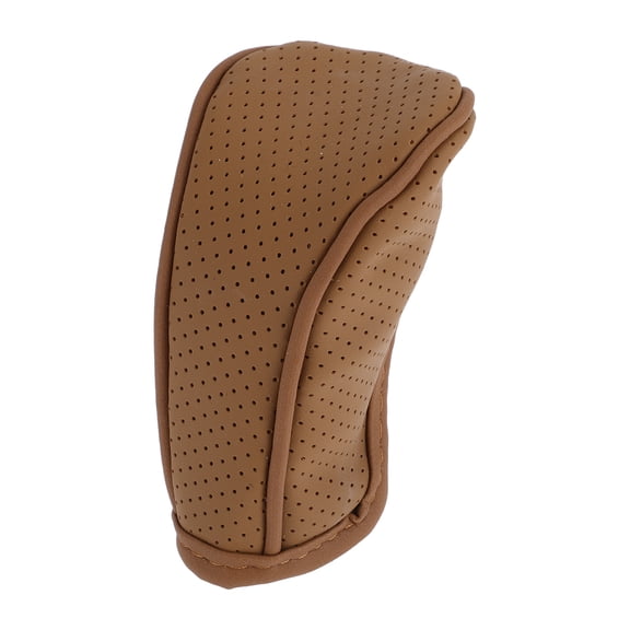 Unique Bargains Universal 12x6cm/4.72"x2.36" Gear Shift Knob Cover Anti-Slip Stick Shifting Handle Protector FauxLeather 1 Pc Brown
