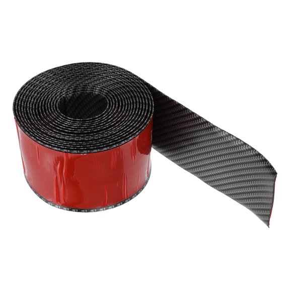 Unique Bargains Universal 13Ftx2.76In Car Side Skirts Protector Carbon Fier Pattern Black