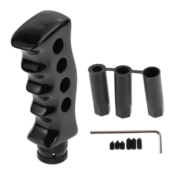 Unique Bargains Universal 13cm Gear Shift Knob Resin for Automatic and Manual Vehicle with 3 Adapter Black 1 Set