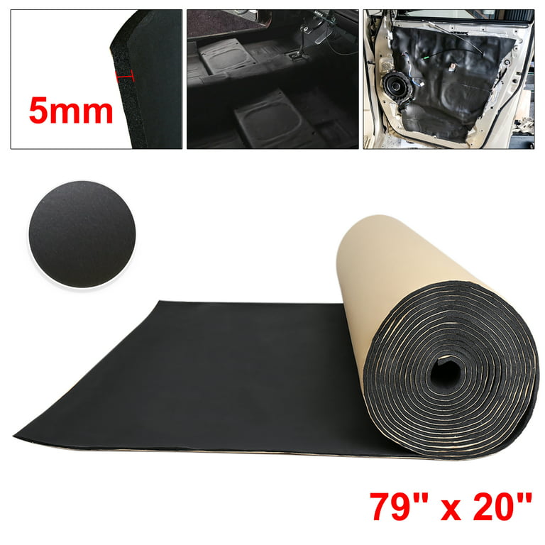 Unique Bargains Universal 197mil 5mm Car Door Sound Deadener Insulation  Cotton Mat 79x20