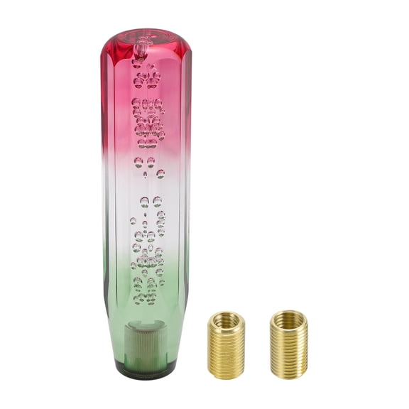 Unique Bargains Universal 20cm Gear Shift Knob Acrylic for Automatic and Manual Vehicle with 2 Adapter Red Green 1 Set
