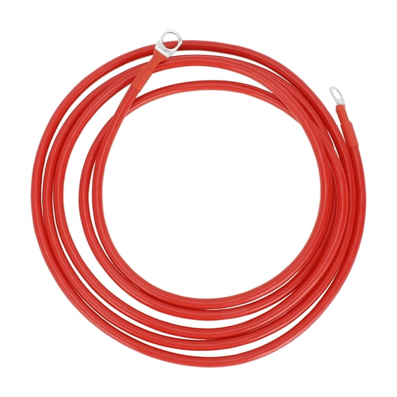 Unique Bargains Universal 3/8" Lug 5/16" Lug 7 AWG Gauge 9FT Battery Inverter Cable Battery Cable Tinned Copper 1 Pc Red