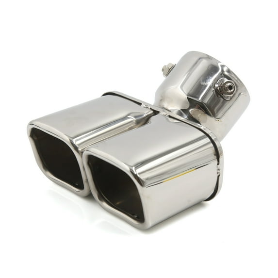 Unique Bargains Universal 72mm Inlet Curved Type Double Slant Cut Exhaust Muffler Tip for Car