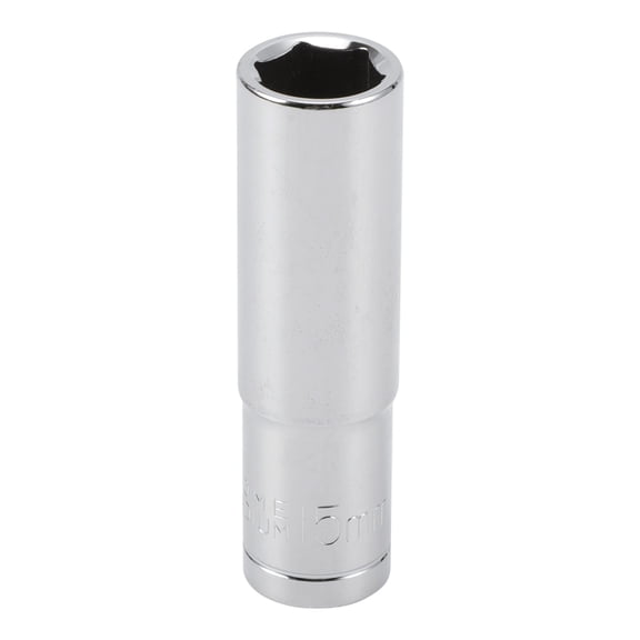 Unique Bargains Universal 78mm Impact Socket Durable Hardware Tool Chrome Vanadium Steel 1 Pcs 6 Point 15mm for Car Motorcycle Dirtbike Repair Deep