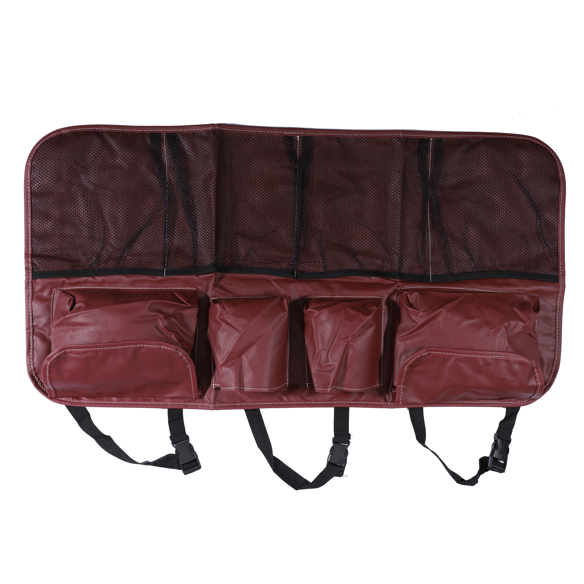 Unique Bargains Universal 88 x 48cm Car Seat Protector Organizer Interior Multi Pocket Storage Bag Faux Leather Red - image 1 of 6