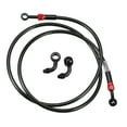 thumbnail image 1 of Unique Bargains Universal AN3 28 90 Degree M10 Brake Hose Motorcycle Braided Line Clutch Tube 140cm Black 1 Set, 1 of 6