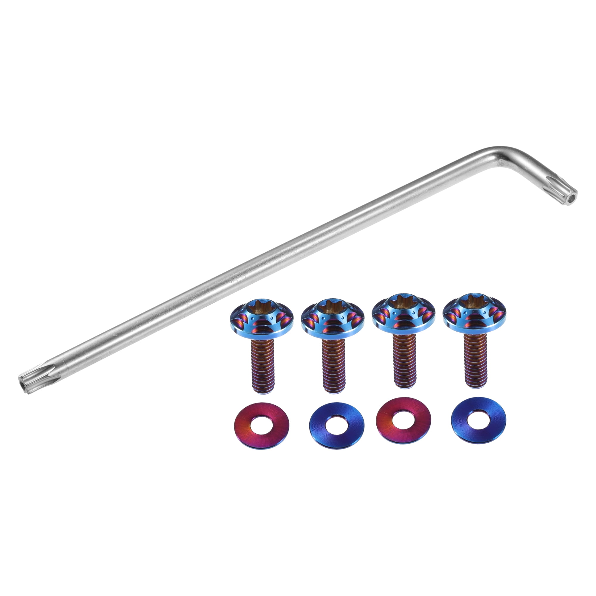Unique Bargains Universal Anti Theft License Plate Screws with Washers Deep Blue
