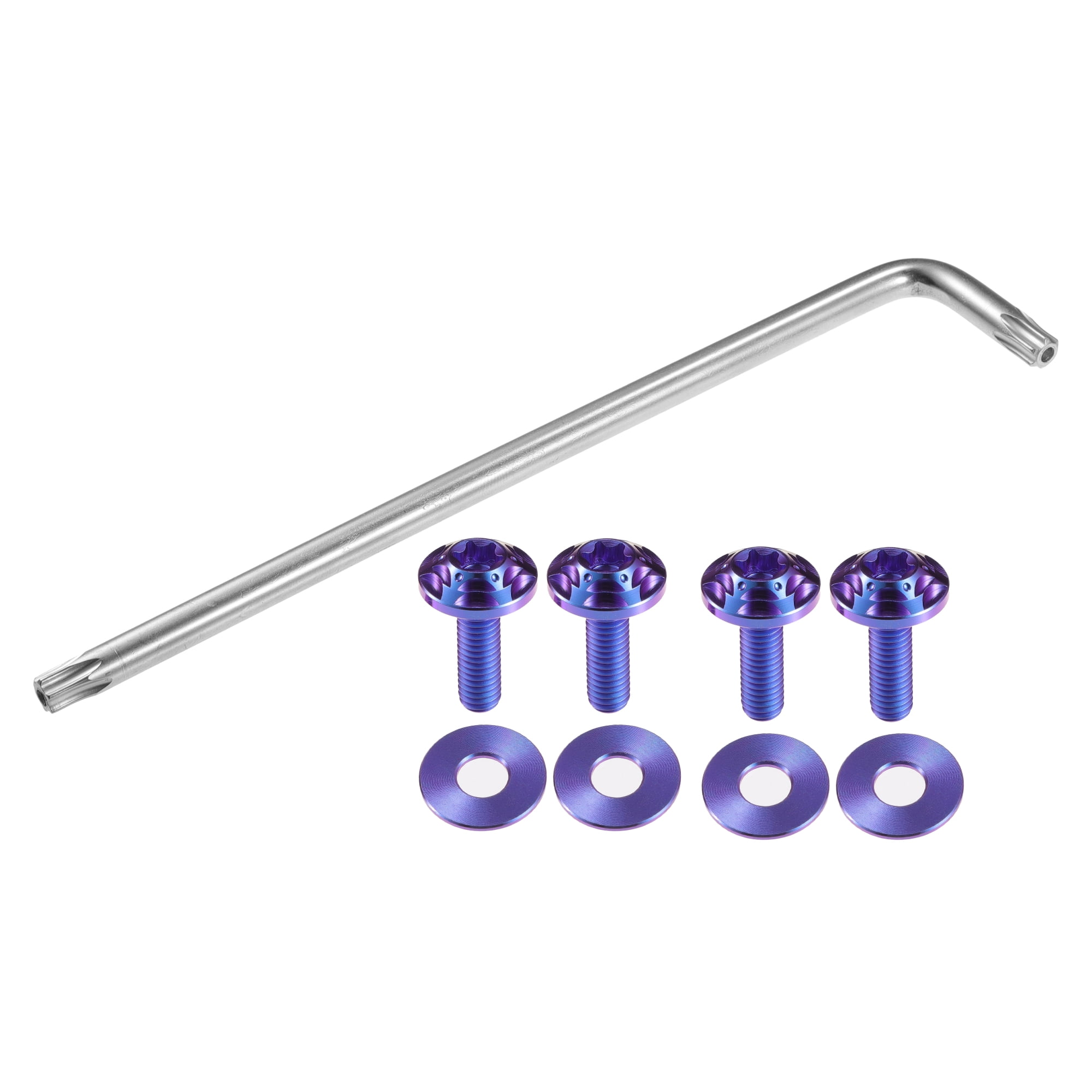 Unique Bargains Universal Anti Theft License Plate Screws with Washers Deep Purple