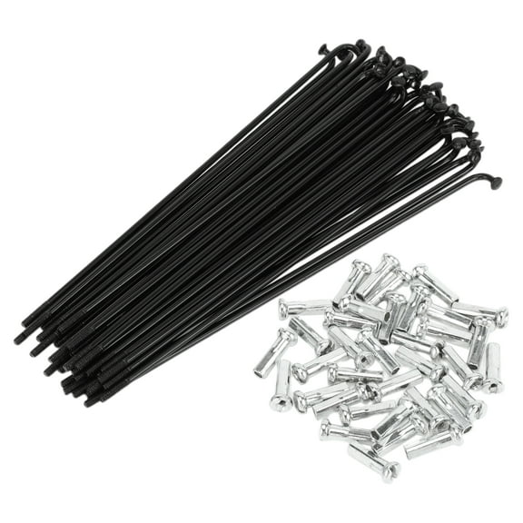 Unique Bargains Universal Bicycle Spokes Bike Wheel Spokes 14G Carbon Steel Black 1 Set Black,125mm
