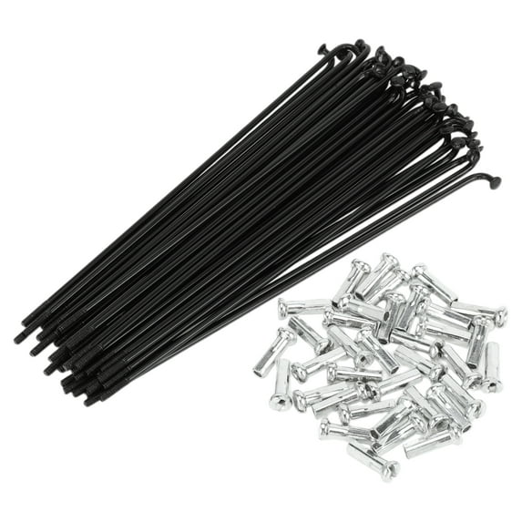 Unique Bargains Universal Bicycle Spokes Bike Wheel Spokes 14G Carbon Steel Black 1 Set Black,141mm