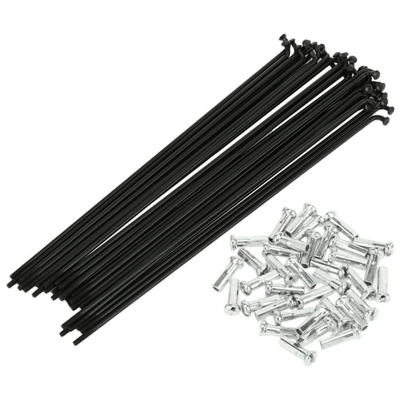 Unique Bargains Universal Bicycle Spokes Bike Wheel Spokes 14G Carbon Steel Black 1 Set Black,149mm
